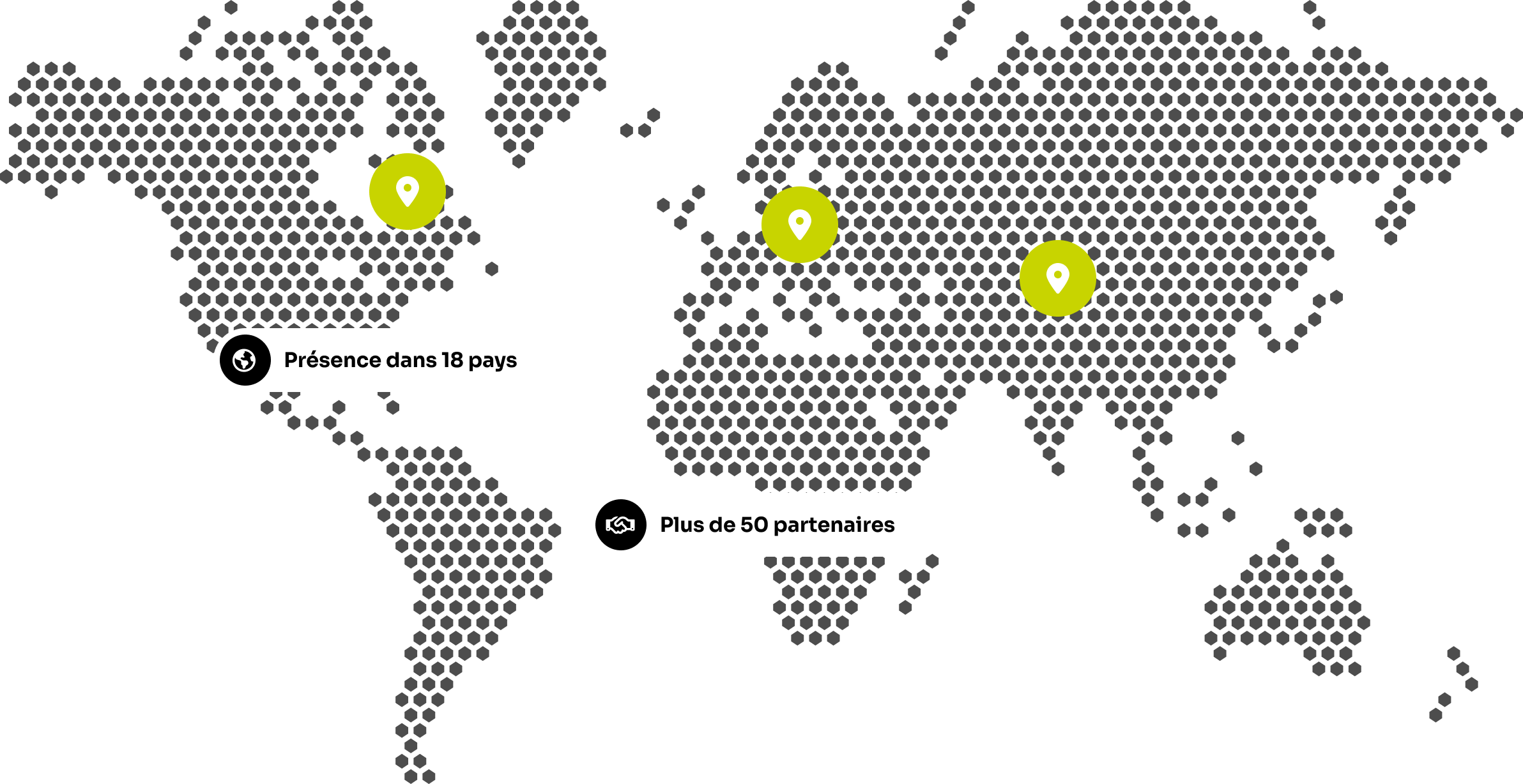 Carte des partenaires HEIN - Présence dans 18 pays, plus de 50 partenaires